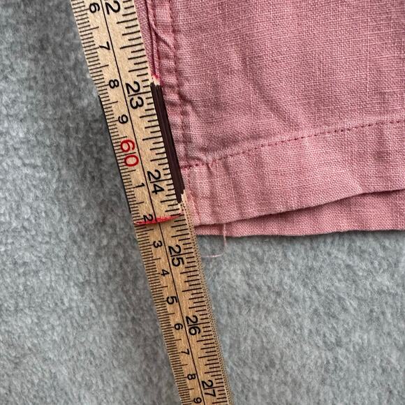 Dear John Audrey Wide Leg Ankle Pant Size 28 Pink Linen Blend Coastal Lagenlook - Picture 10 of 11